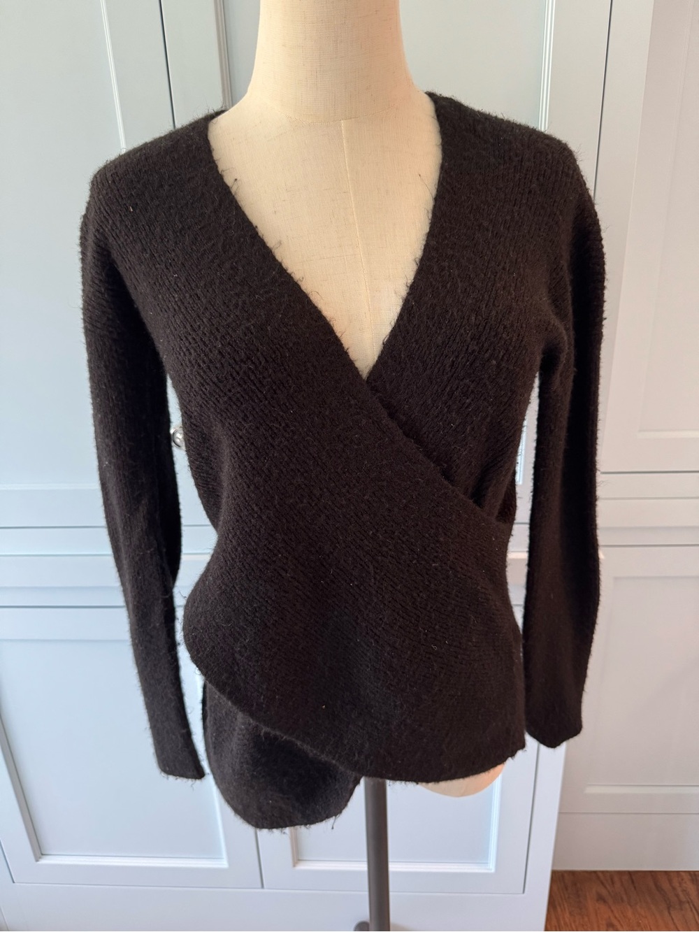 Matty M black Wrap V-Neck Sweater